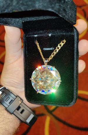 😍🔥💎✨NEW 126 CARATS HUGE FANCY BIG MOISSANITE PENDANT 14K GOLD