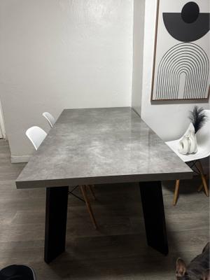 Grey kitchen dining table 