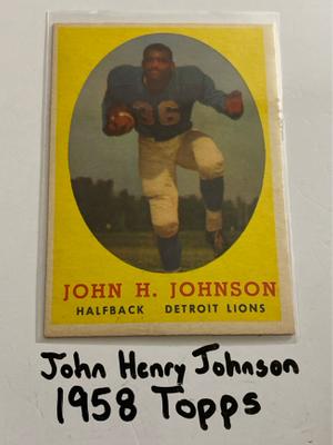 John Henry Johnson Detroit Lions Hall of Fame RB 1958 Topps Card. 