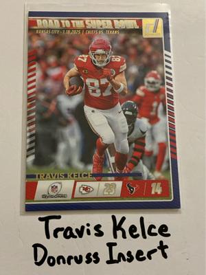 Travis Kelce Kansas City Chiefs All-Pro TE Donruss Short Print Insert Card. 