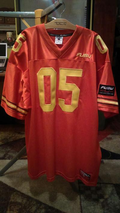 XXL) Stitched FUBU Jersey ORANGE w 