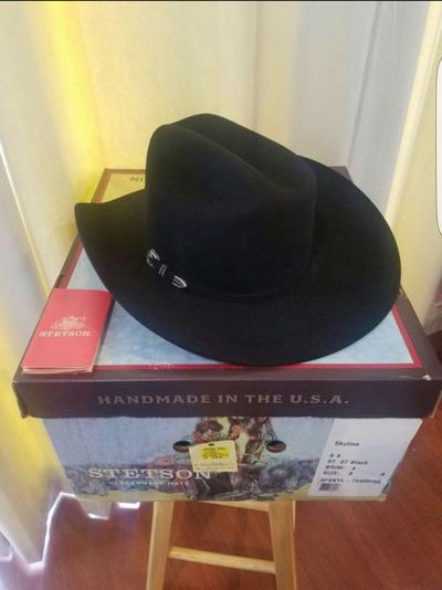 STETSON 6X SKYLINE BLACK FUR FELT 
