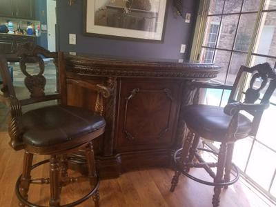 Signature design by Ashley north shore bar and bar stools set for sale