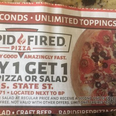 Rapid Fired Pizza BOGO Coupons for sale in Westerville, OH - 5miles ...