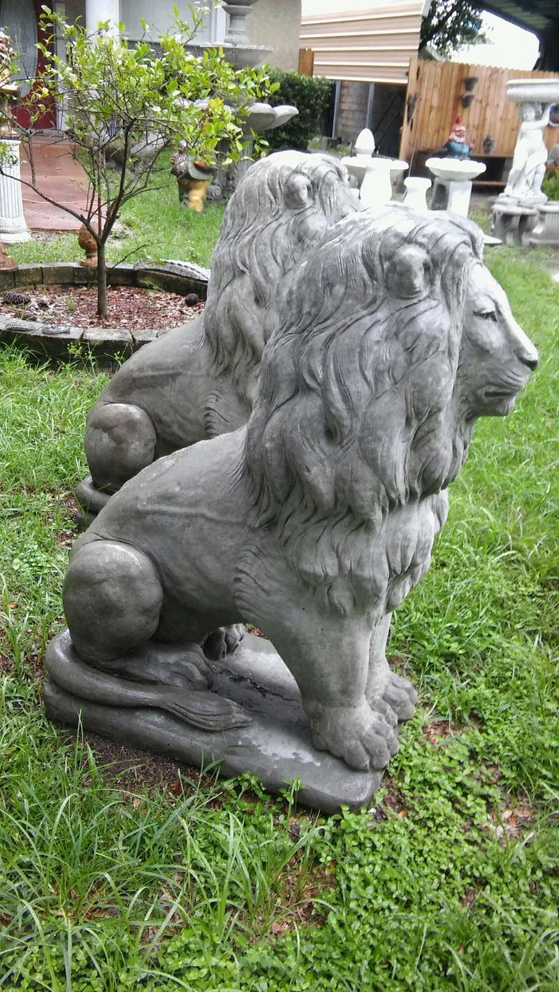 Large Solid concrete lions 650.00 for sale in Plant City, FL 5miles