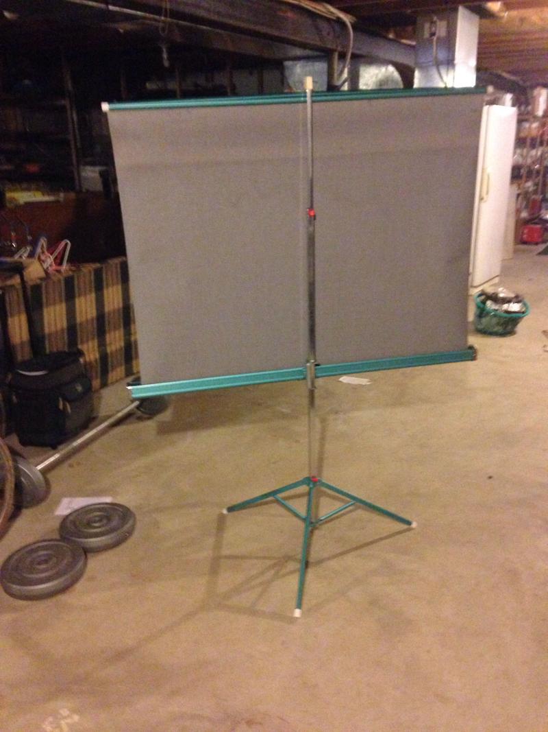 VINTAGE DALITE SILVER PACER PORTABLE PROJECTOR SCREEN for sale in