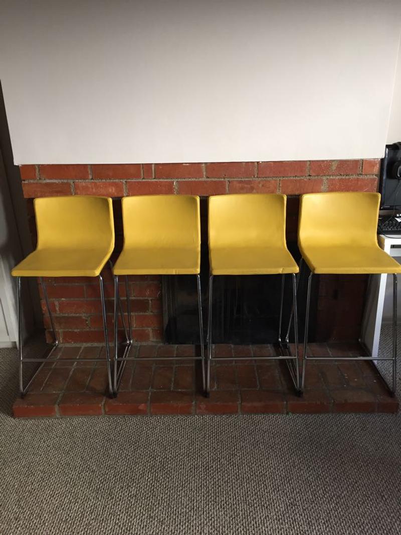 Dark yellow bar stool with backrest for sale in Los Angeles, CA