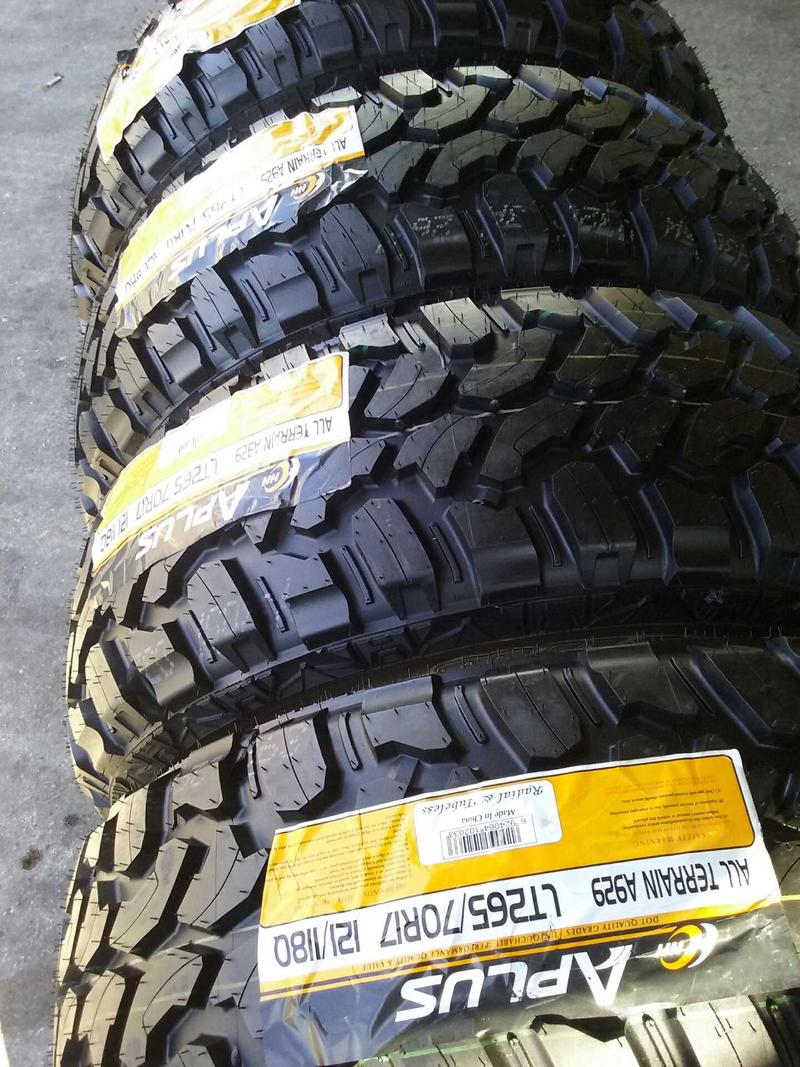 (4) NEW MT TIRES (LT 265/70/17 SIZE) MUD TERRAIN ( APLUS BRAND ) INSTALLED FRE for sale in San