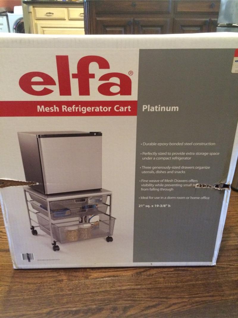 Refrigerator cart ELFA, mesh, platinum for sale in Coppell, TX 5miles Buy and Sell