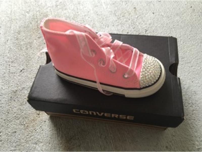 red bedazzled converse