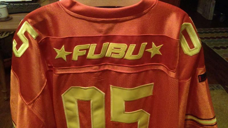 XXL) Stitched FUBU Jersey ORANGE w 