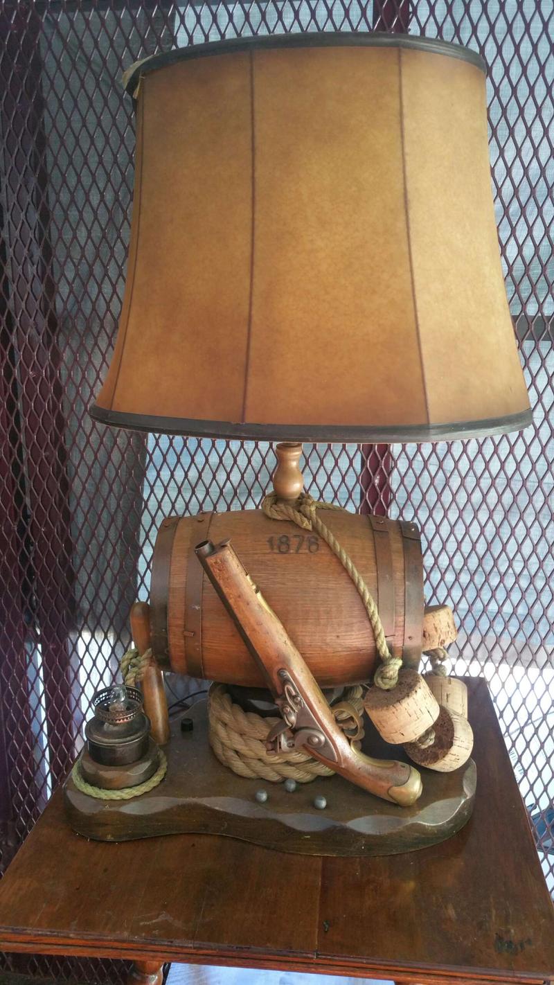 Custom Pistol Powder Barrel Lamp by Nightwatch Lamp Co. N.Y. for sale