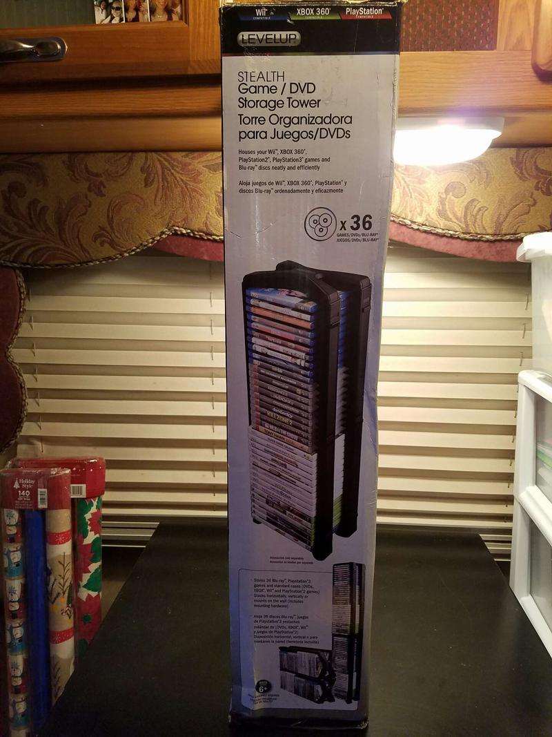 LevelUp Stealth Game Tower DVD Storage 36 Wii, XBox, BluRay, Etc. for