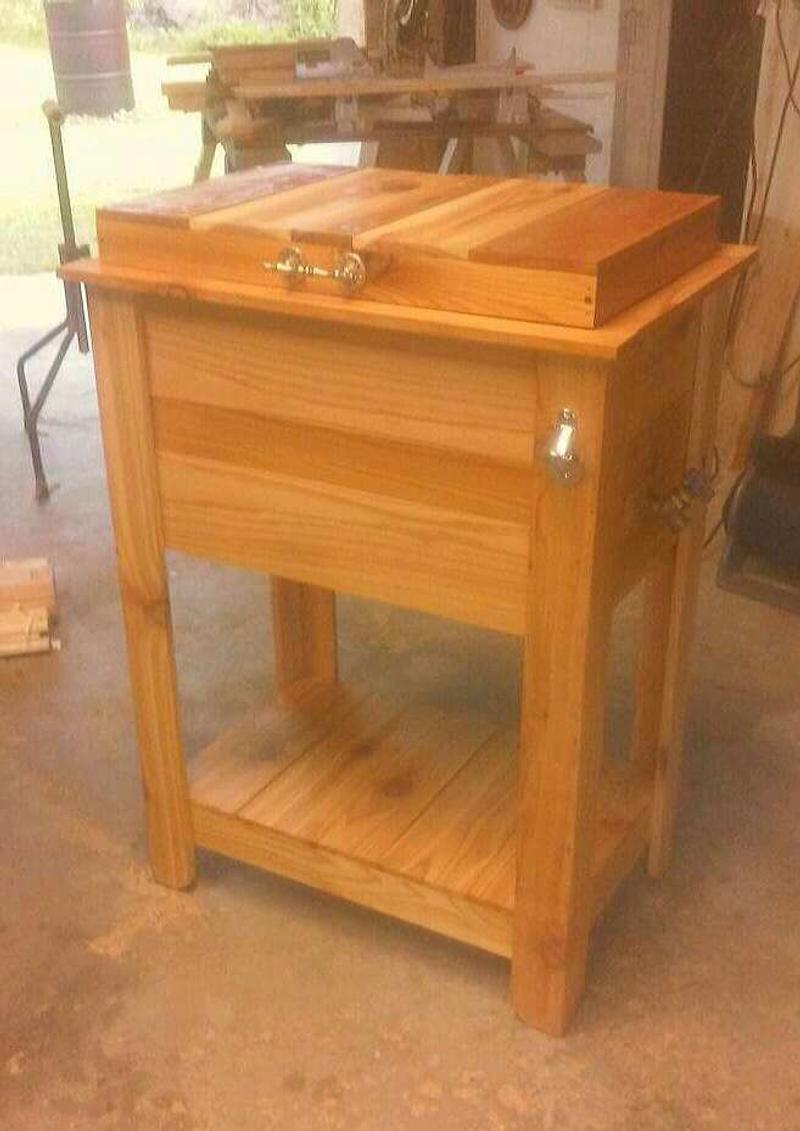 wooden ice chest cooler