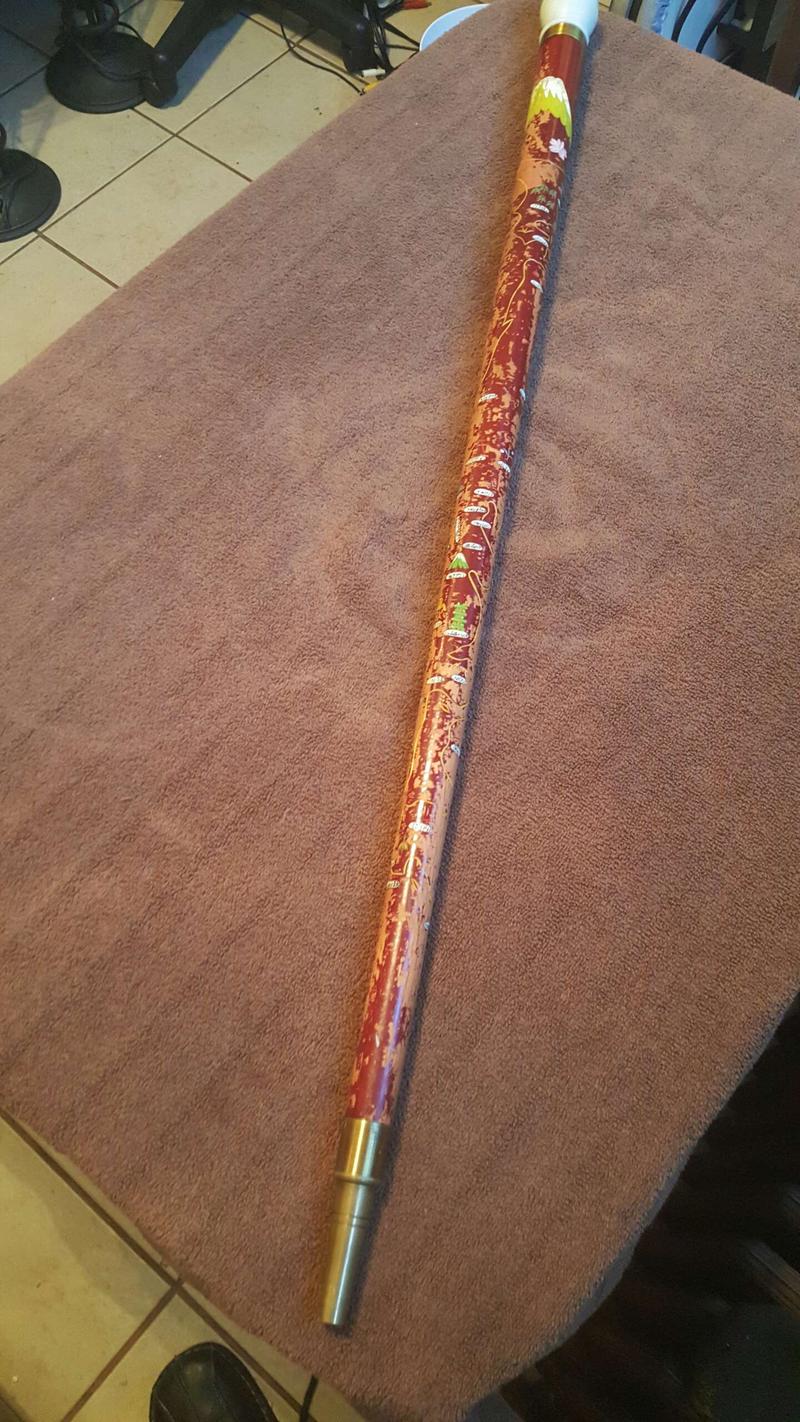 Vintage old Japanese hand carved pool cue and Cane stick for sale in