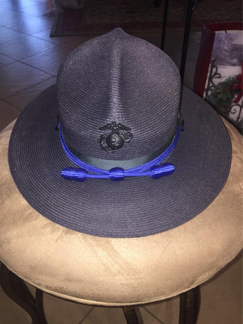 Drill instructor style hat with Marine 
