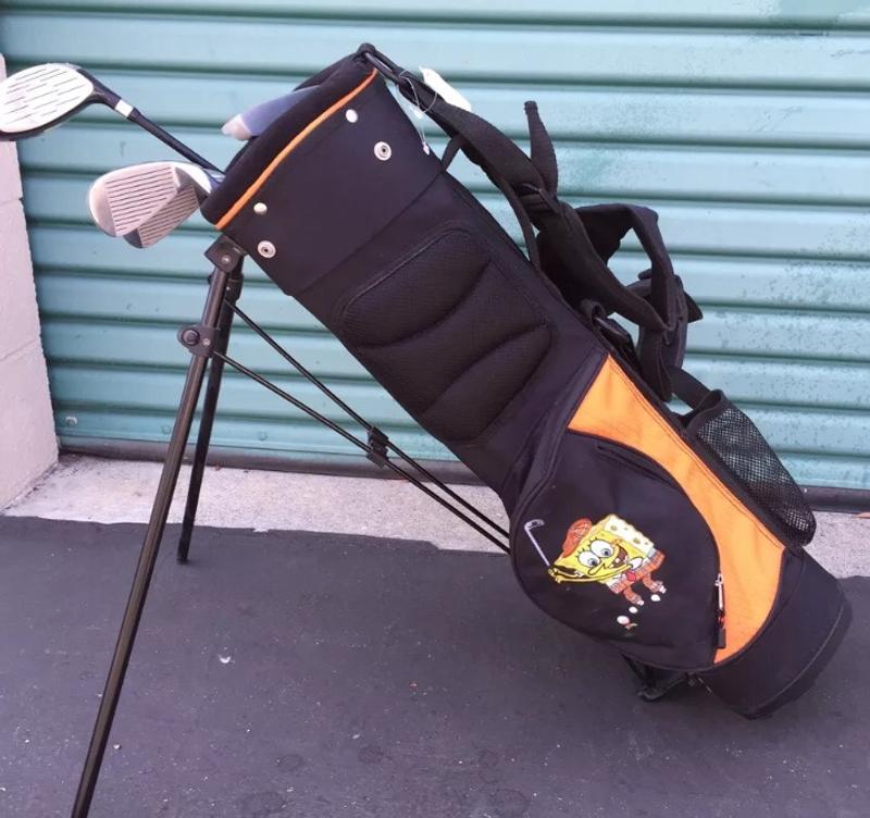 Nickelodeon spongebob golf club set with carrying bag for sale in