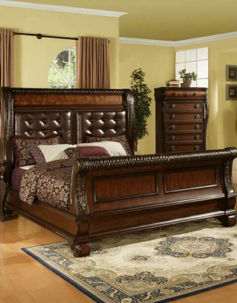 Beautiful King Size Wood Master Bed Frame W High Tufted Leather Headboard For In Grand Prairie Tx 5miles And Beautiful King Size Wood Master Bed, Leather Headboards For King Size Beds