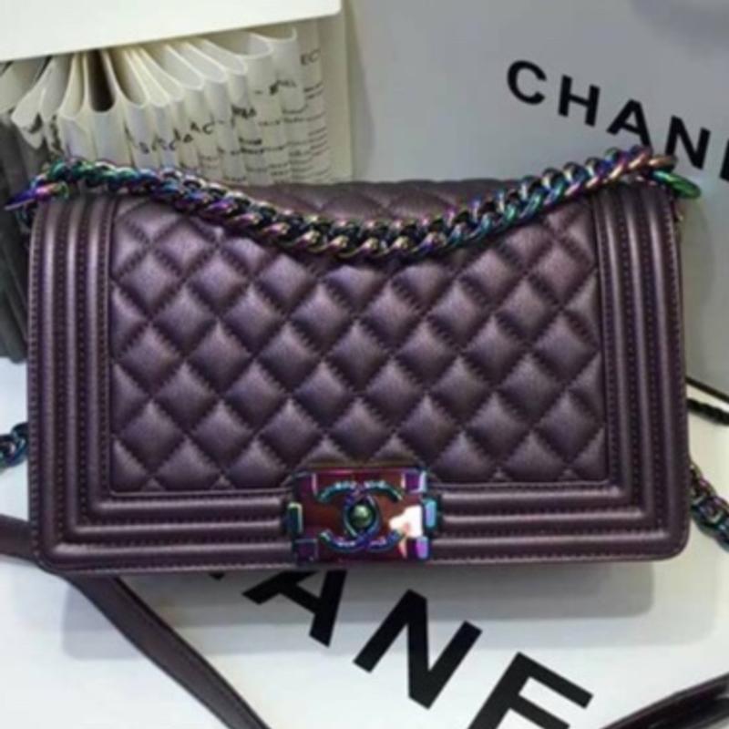 Chanel medium purple iridescent boy bag for sale in Santa Clara, CA