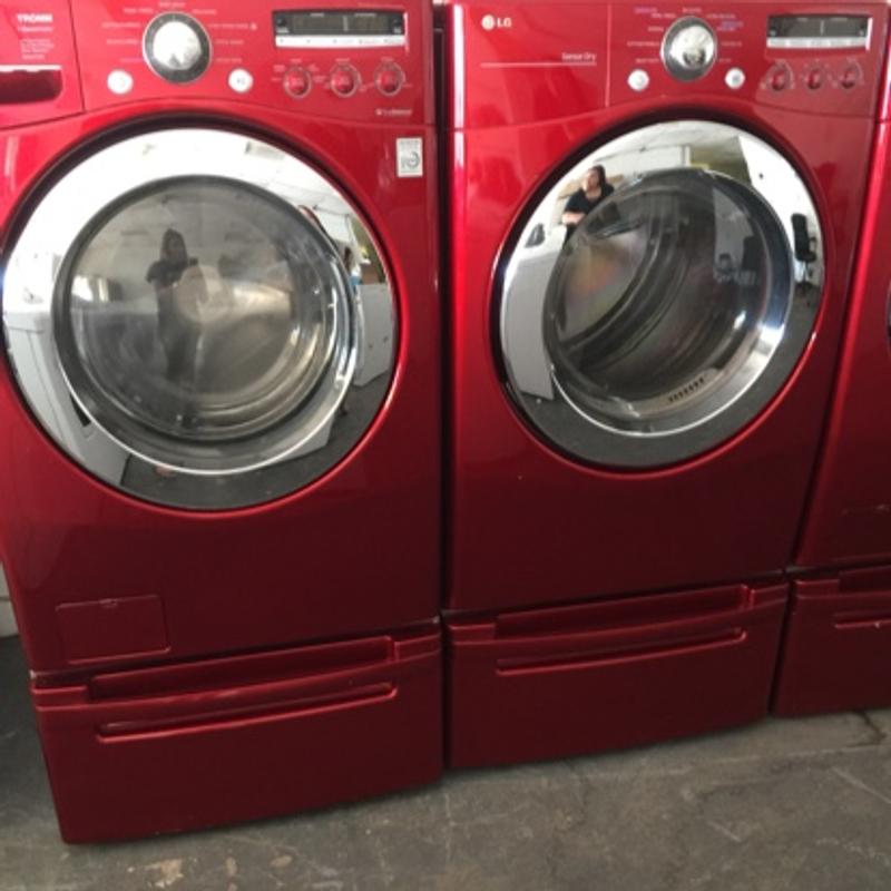 Red Lg front load steam washer and Gas dryer! for sale in Houston, TX 5miles Buy and Sell