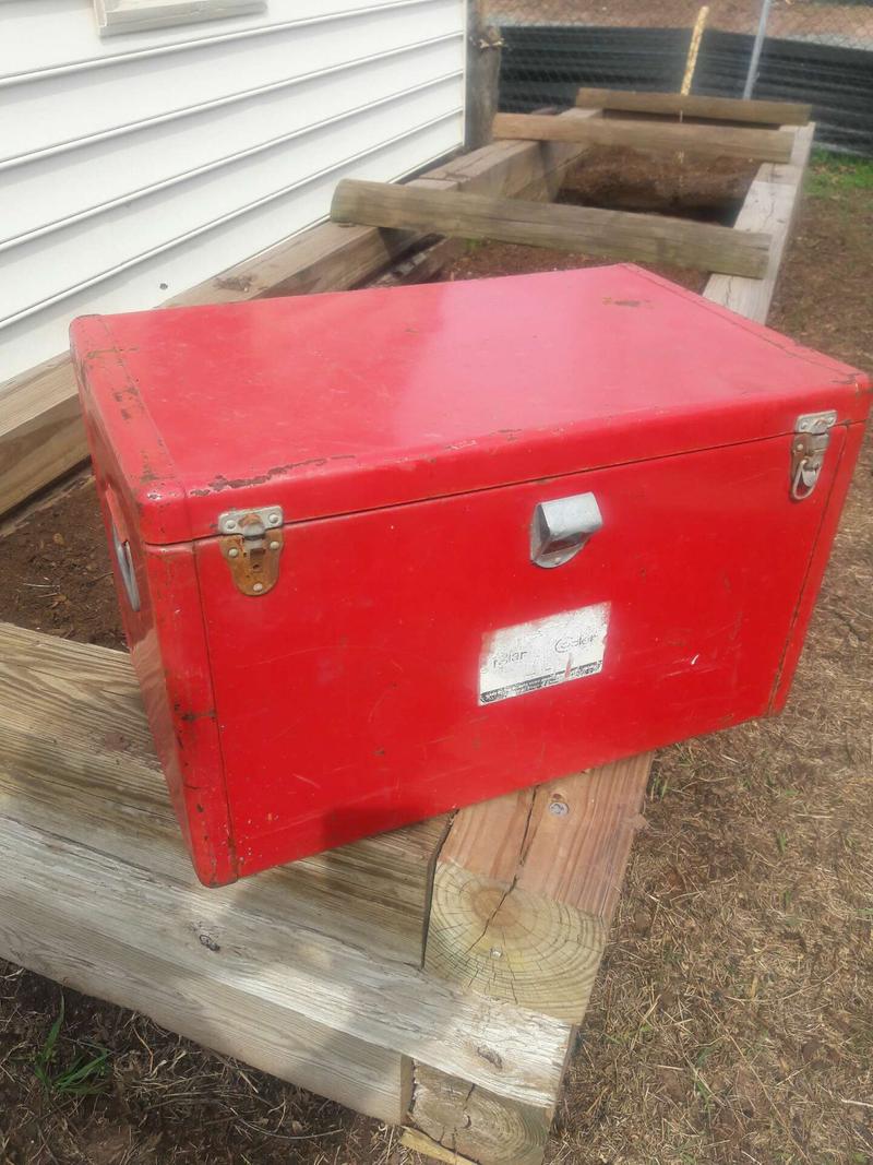 antique cooler chest