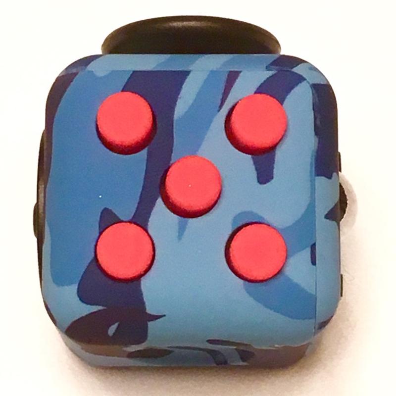 blue camo fidget cube