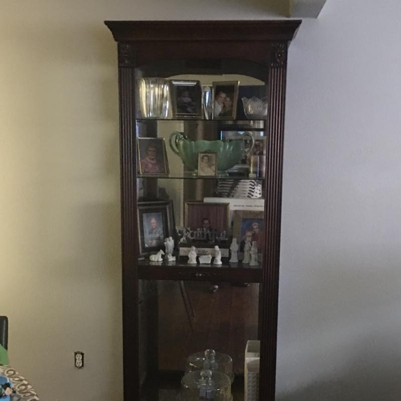 Ashley Curio with glass shelves for sale in Dallas, TX 5miles
