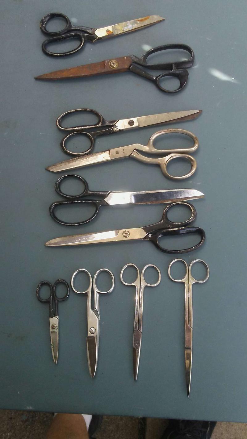 Vintage 10 pc Sewing Scissor Lot Clauss Wiss Marks Kingshead Scissors for sale in Mesquite, TX