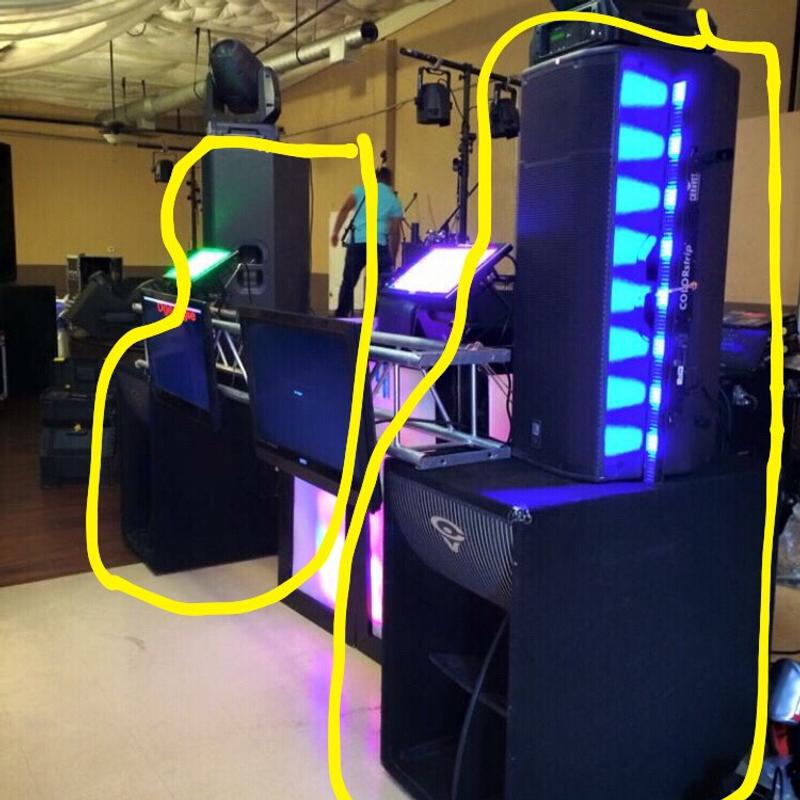 JBL PRX 400 speakers & Cerwin Vega Earthquake Subwoofers for sale in