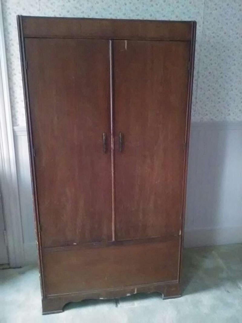 Antique Cedar Wardrobe Closet by Hooker Bassett Co. Virginia. for sale