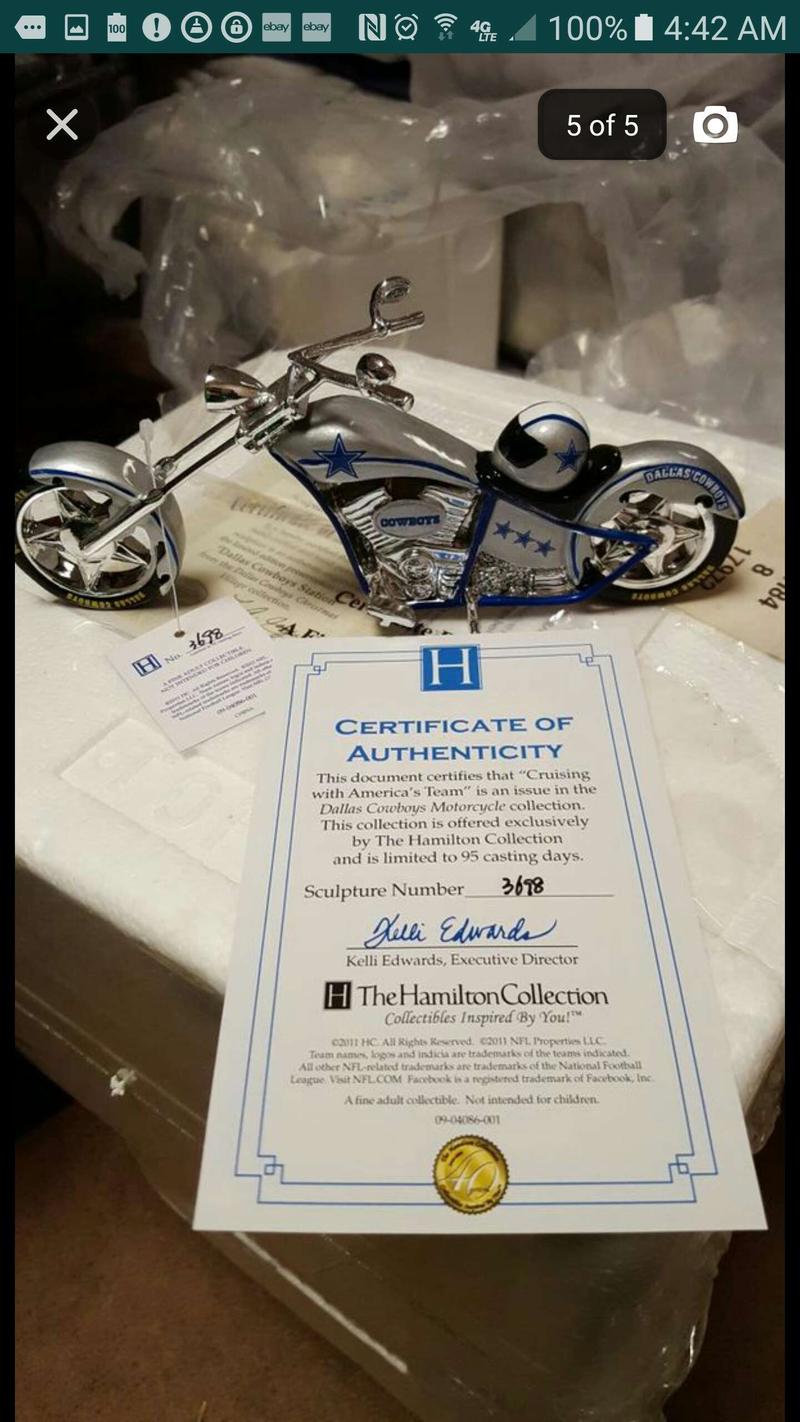 HAMILTON COLLECTION DALLAS COWBOYS MOTORCYCLE for sale in Schuylkill Haven, PA 5miles Buy and
