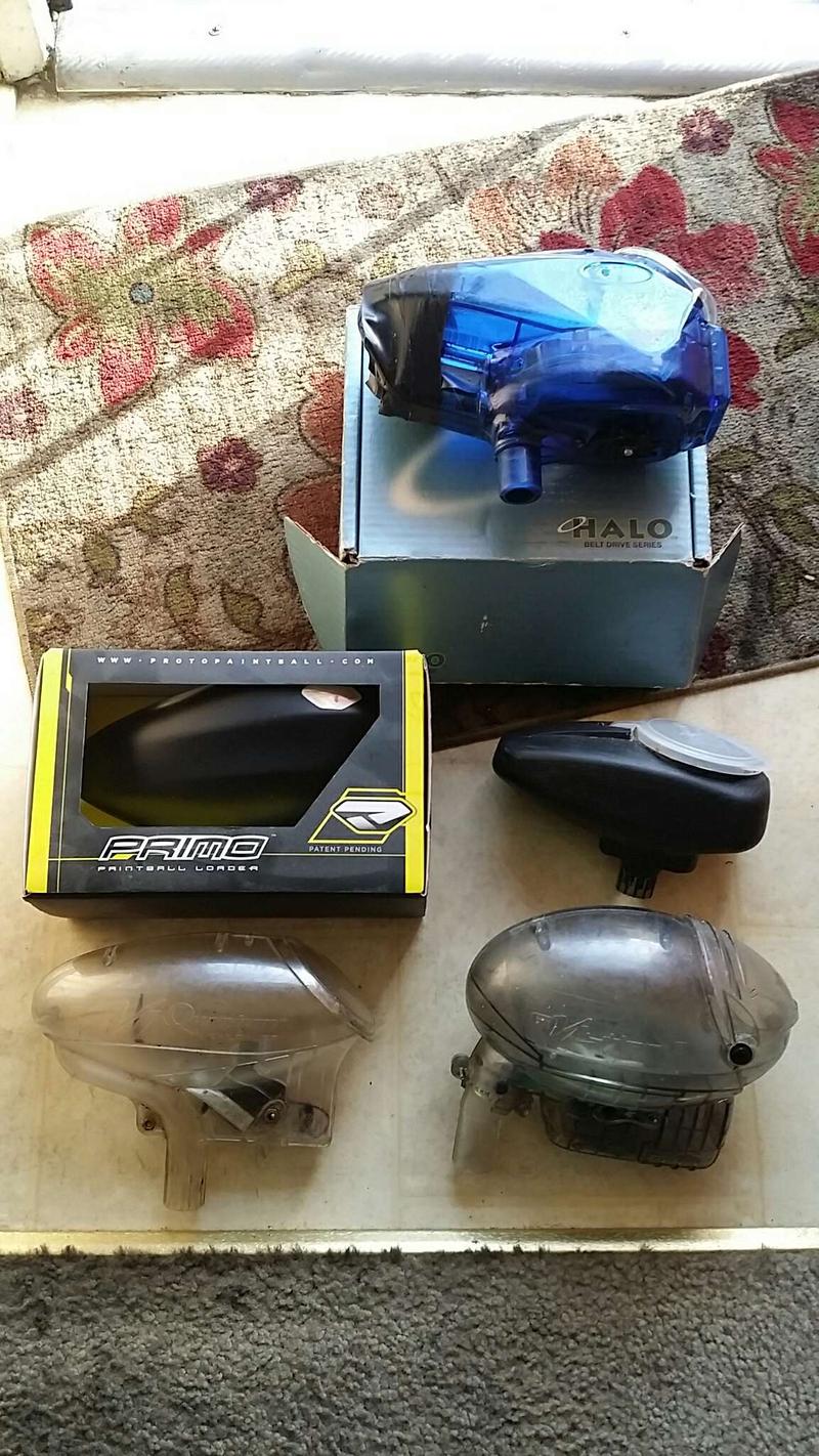 Paintball electronic hoppers loaders and gravity fed for sale in