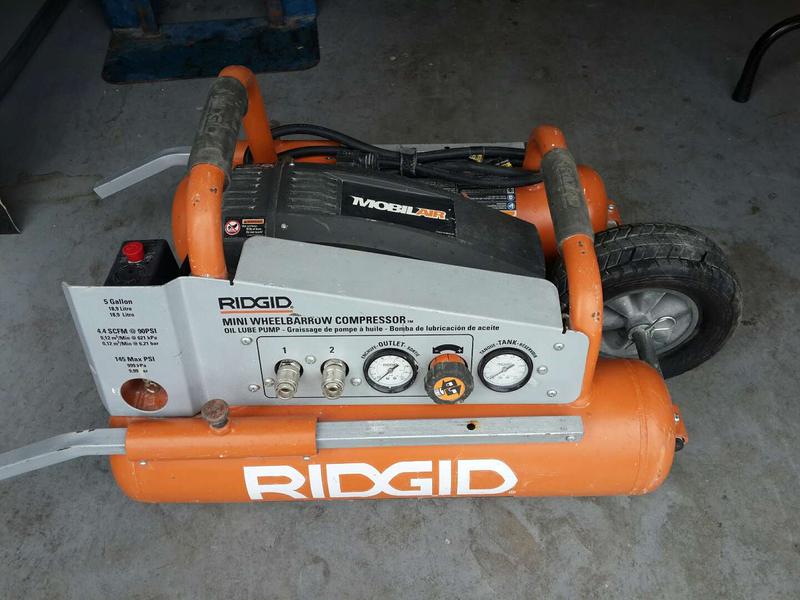 RIDGID ELECTRIC 5 GALLON WHEELBARROW AIR COMPRESSOR for sale in Fort