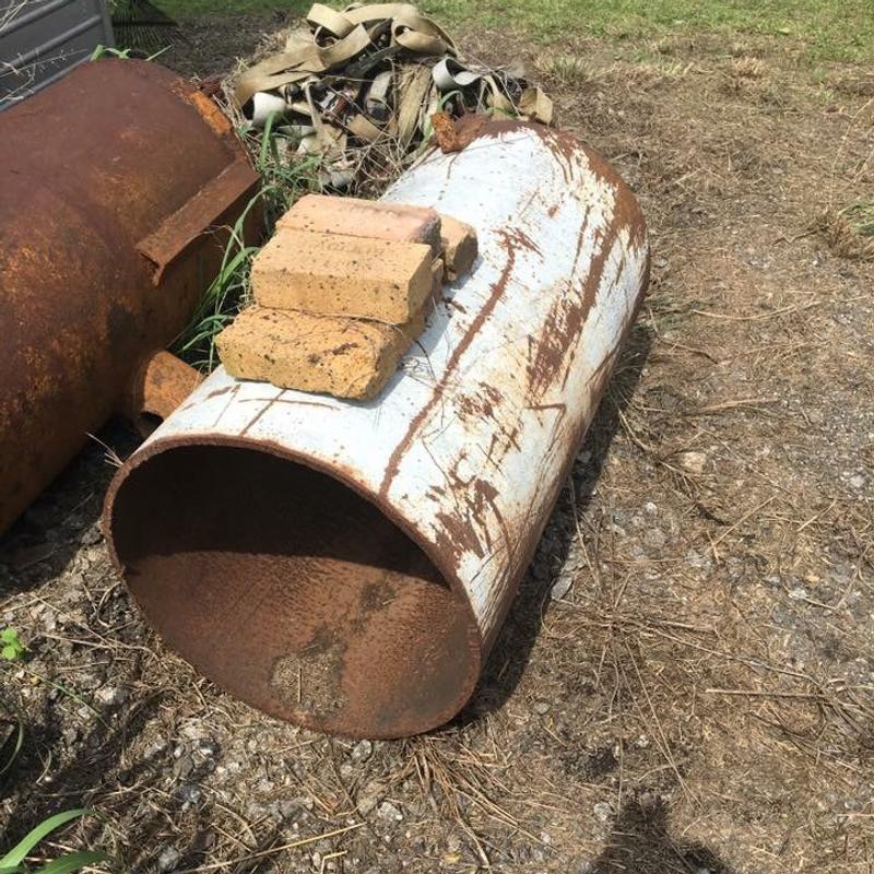 Steel Pipe 6ft long 24 in diameter , one piece is 3/8 thick and the