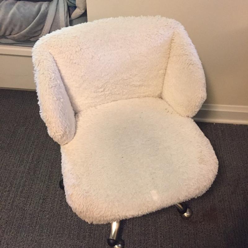 PB Teen Roll White Fluffy Chair for sale in New York, NY 5miles Buy
