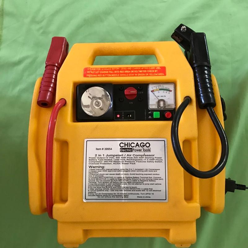 CHICAGO ELECTRIC POWER SYSTEMS 3IN1 JUMP STARTER WITH AIR COMPRESSOR