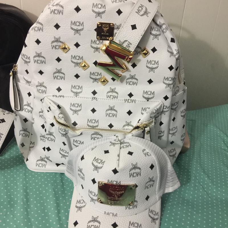 white mcm hat
