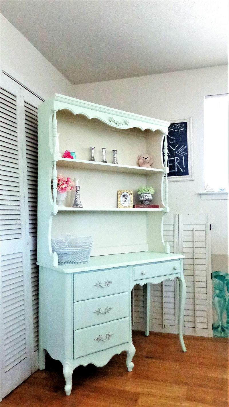 Vintage Broyhill French Provincial desk and Hutch Antique Style Dresser Vanit for sale in