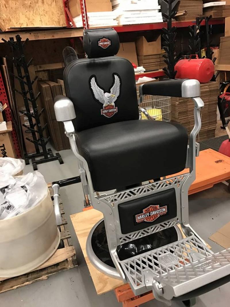 Antique Harley Davidson barber chair for sale in North Richland Hills
