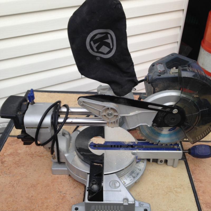 Kobalt 7 1/4 blade bevel sliding laser compound mitre saw for sale in
