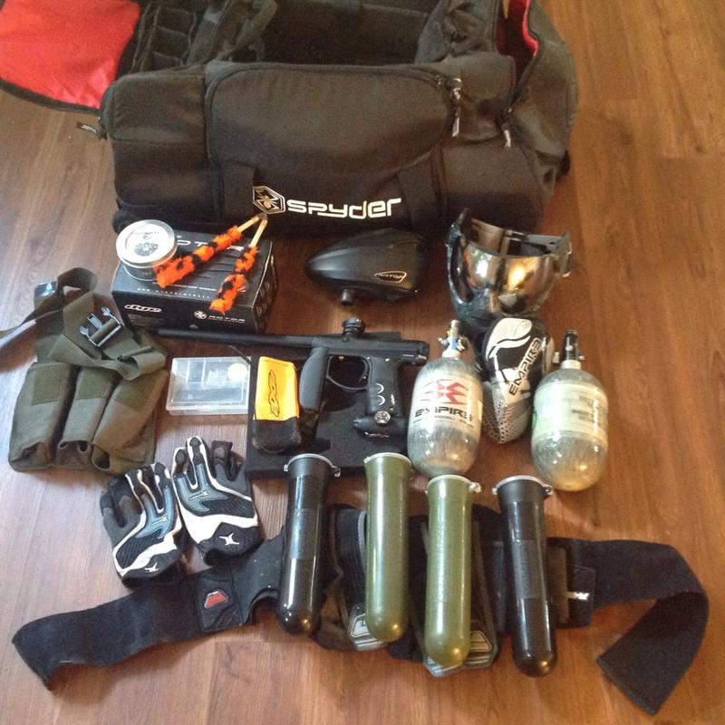 Full Set Paintball Gear (Axe Invert Mini, Hopper, Nitro Tank, Mask