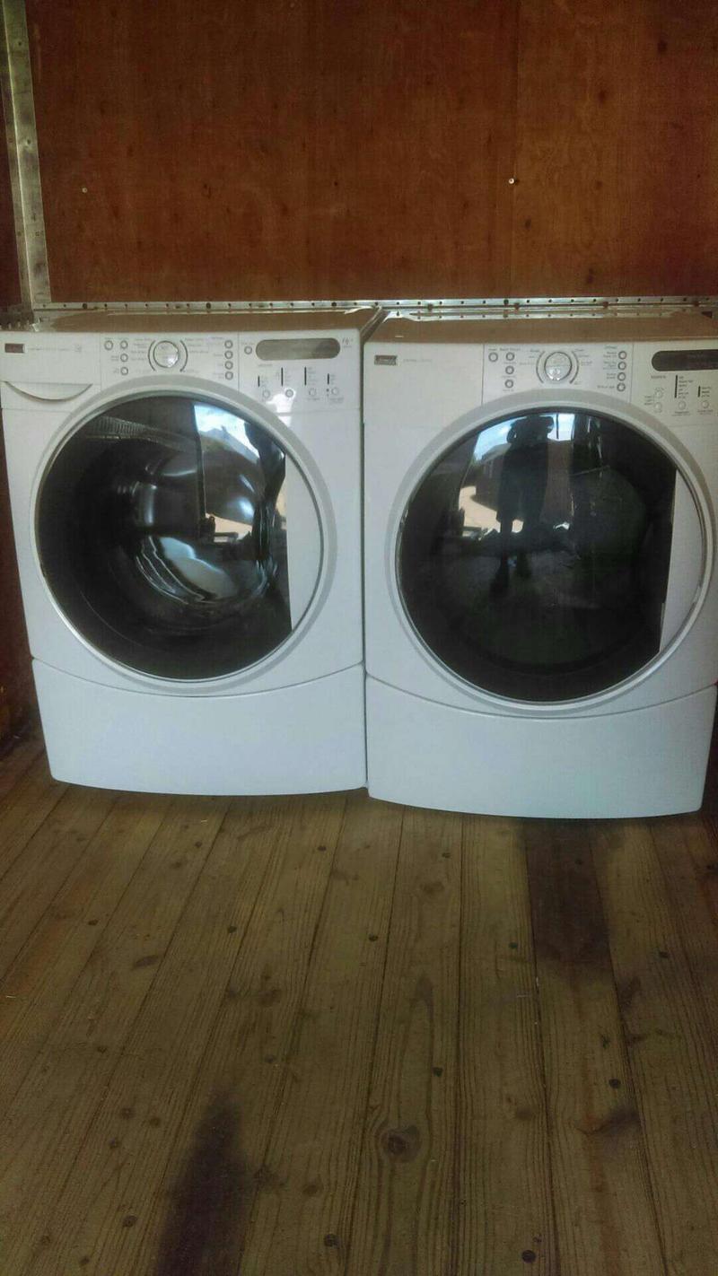 HE White Kenmore Elite front load washer and dryer/electric for sale in