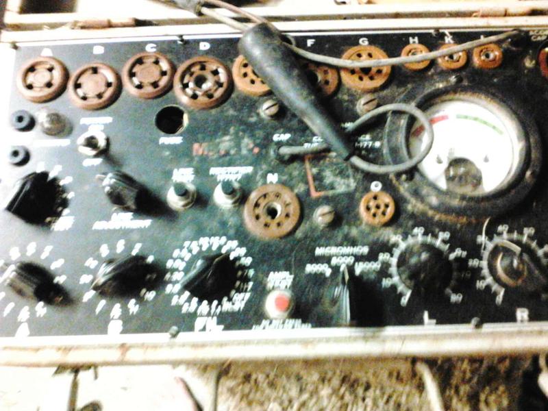 Simpson antique tube tester with 9 pin tube tester adapter box for sale