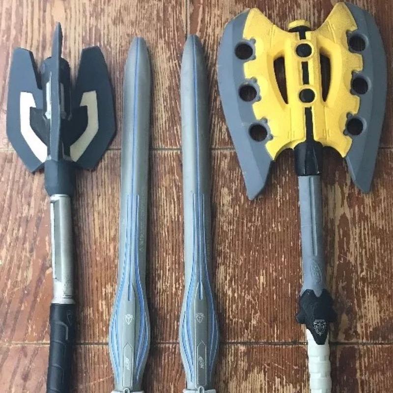Lot Of 3 NERF NForce Battle Double Axe Warlock Mace Double Sword