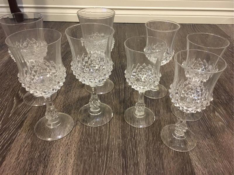 Vintage Oneida Crystal Wine Glasses (set of 8) for sale in San Antonio