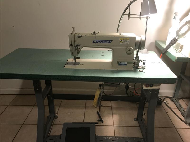 Consew 7360R industrial sewing machine with table for sale in New York