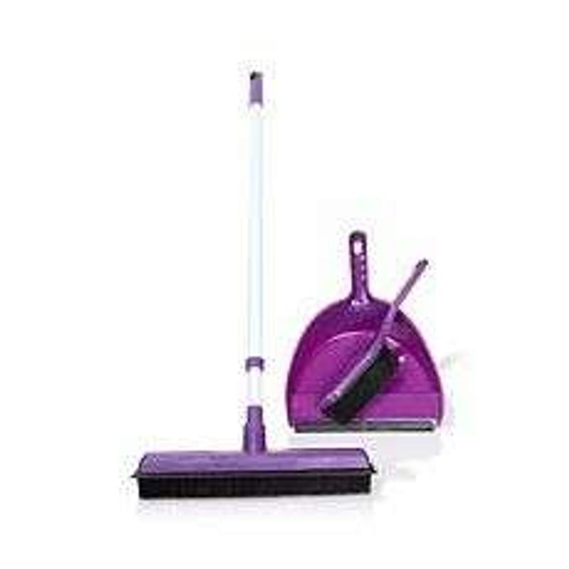 Purple DOC Electrostatic 3piece Rubber Broom Set for sale in