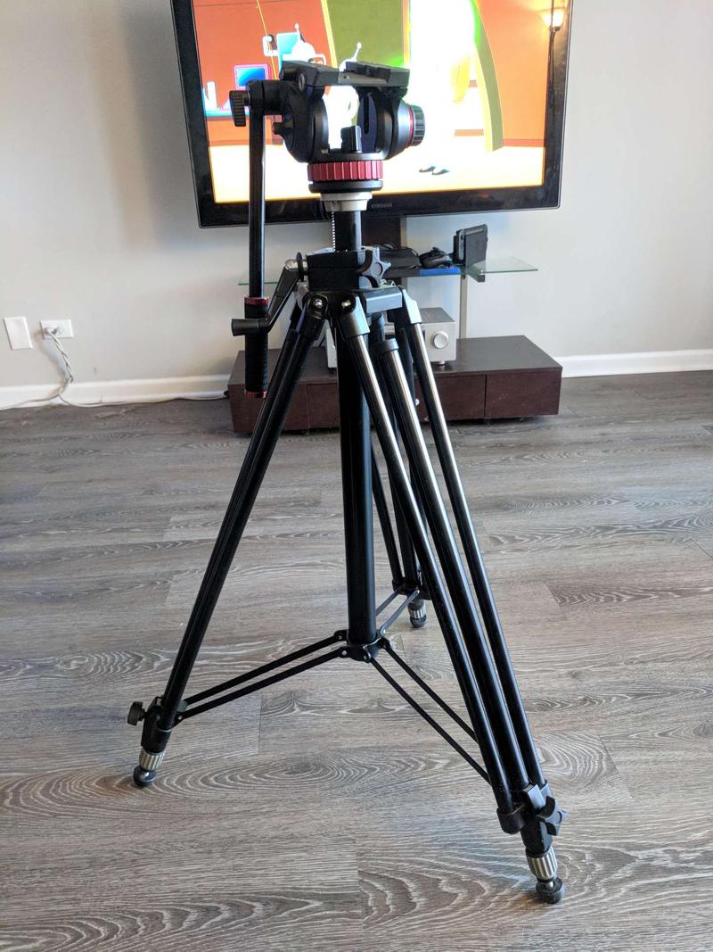 Manfrotto 028B Tripod w/ Manfrotto MVH502AH Video Head for sale in
