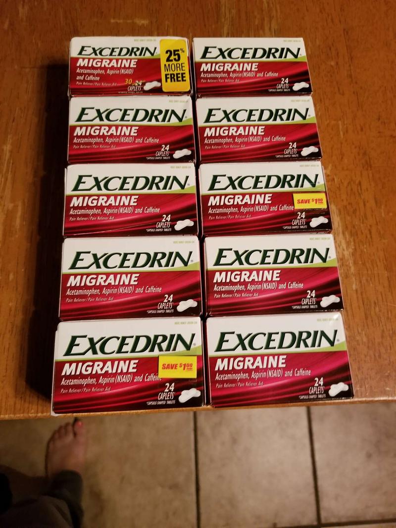 10 BOXES OF EXCEDRIN MIGRAINE 24CT ALL FOR 30 for sale in San Antonio