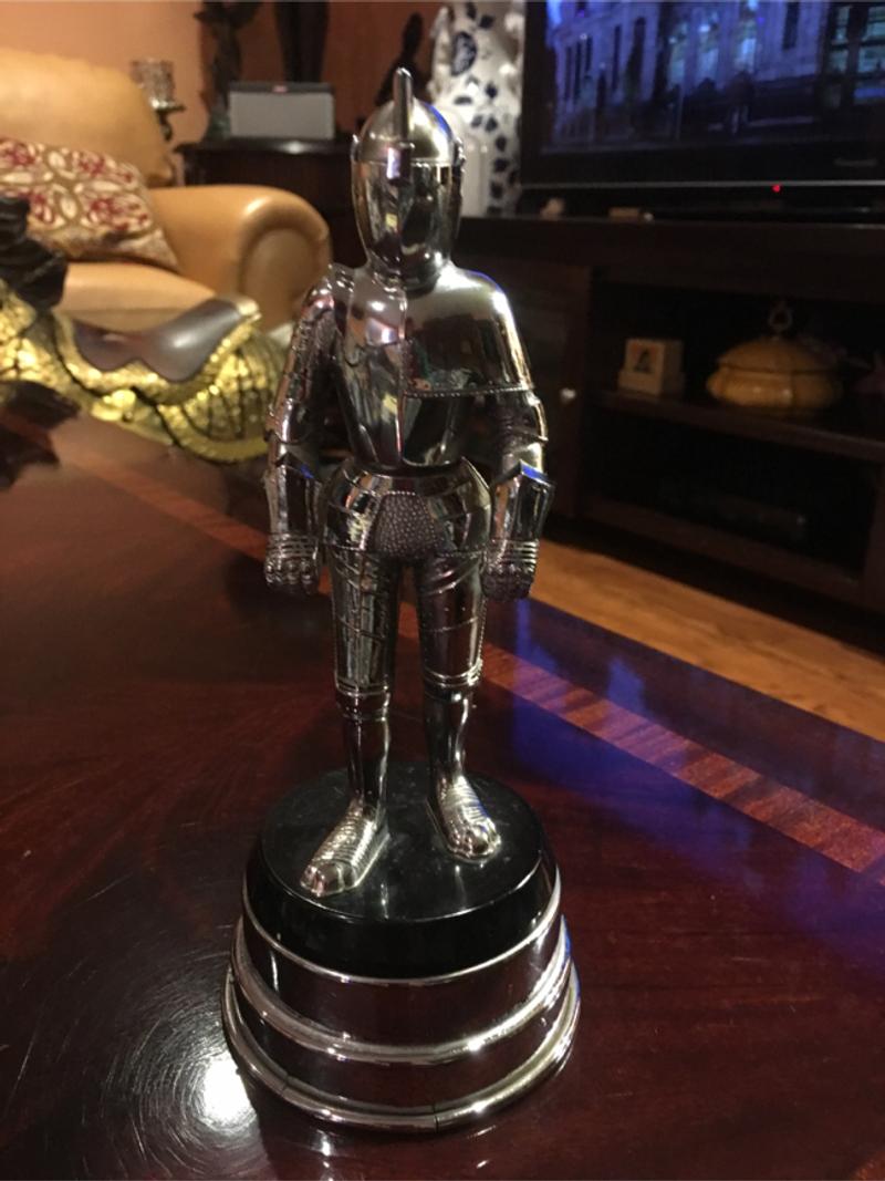 VINTAGE KNIGHT IN ARMOR CIGARETTE LIGHTER AND MUSIC BOX. for sale in